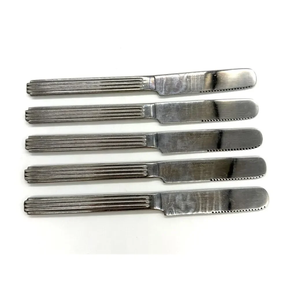 Vintage Reed & Barton Select Hilton Head Set of 5 Stainless Steel Dinner Knives